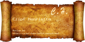 Czipf Henrietta névjegykártya